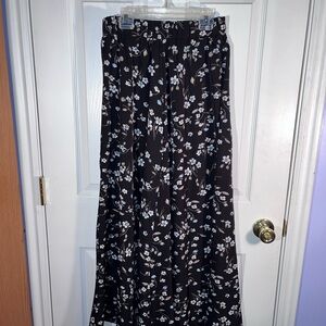 Floral Black Maxi Skirt